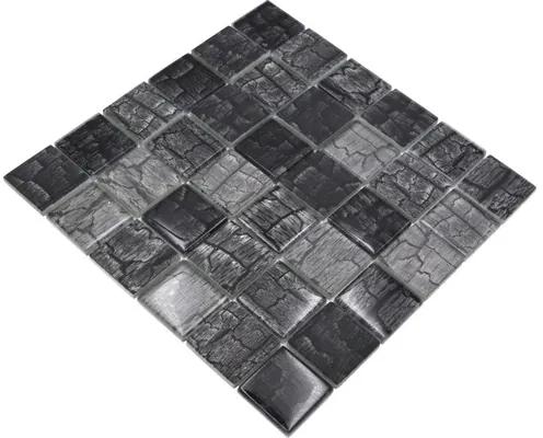 Sklenená mozaika XCM PF88 štvorcová Crystal Petrified Forest green/petrol 30x30 cm