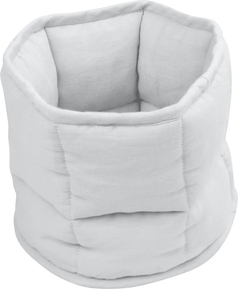 Ľanový prešívaný košík sivý o 20 cm