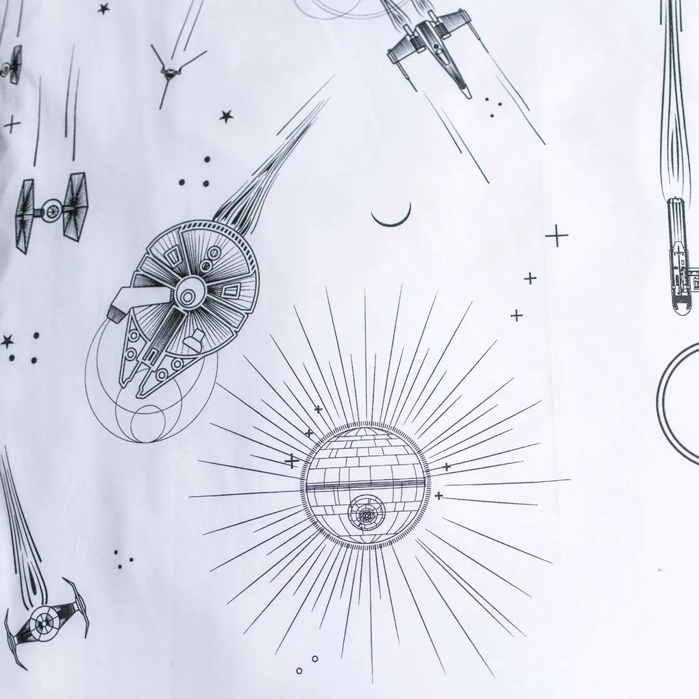 Jerry Fabrics Bavlnené obliečky so svietiacim efektom 140x200 + 70x90 cm - Star Wars "Death Star"