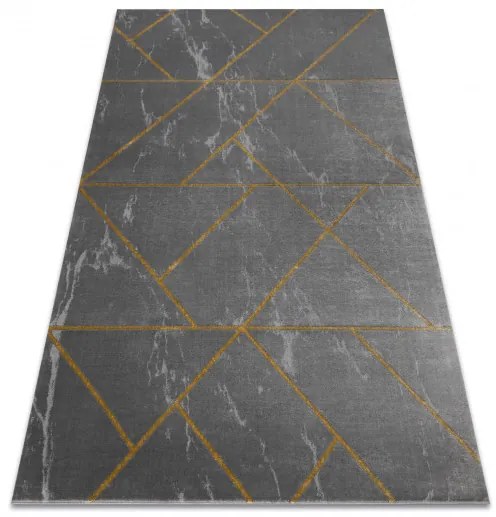 Dywany Łuszczów Kusový koberec Emerald geometric 1012 grey and gold - 160x220 cm