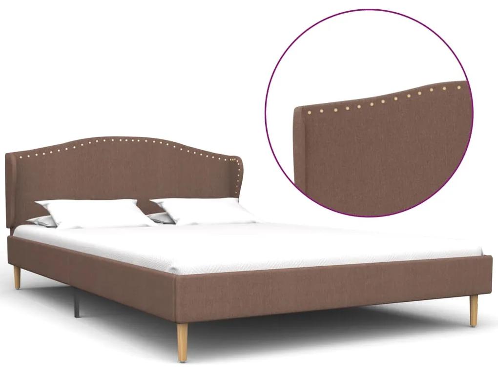 vidaXL Rám postele hnedý látkový 120x200 cm