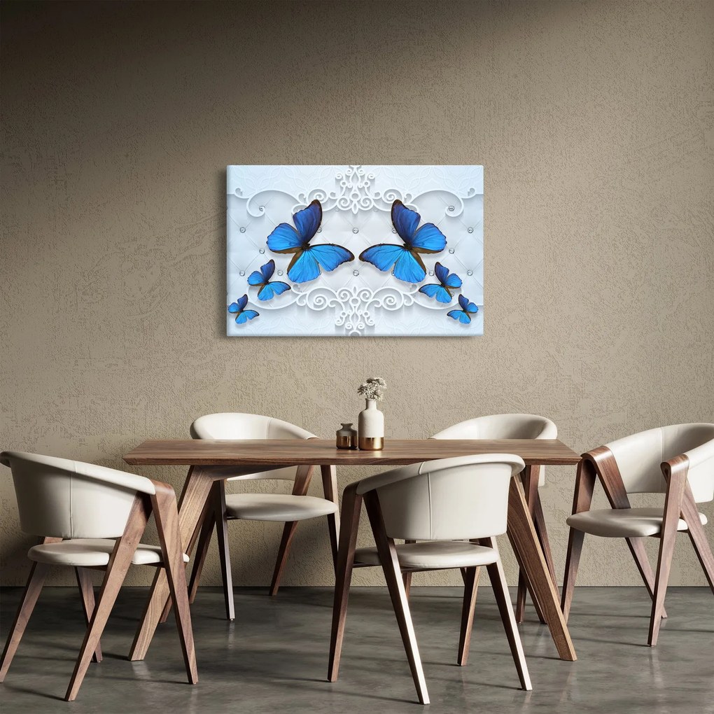 Obraz - Modré motýle (90x60 cm)