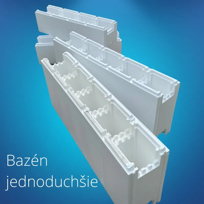 Polystyrénové bazénové tvárnice na stavbu bazéna BIGBLOK (1 BIGBLOK = 2,5 x MINIBLOK)