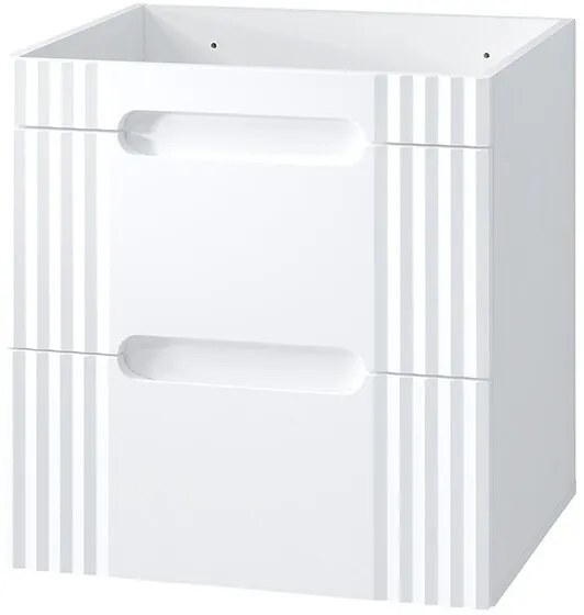 Kúpeľňová zostava Fiji 60 cm so zápustným umývadlom, skrinkami a zrkadlom biela