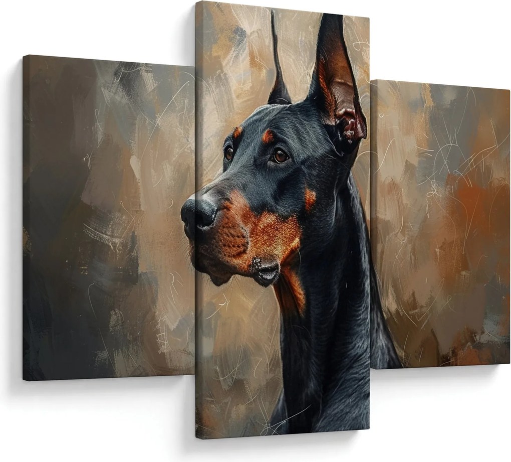 Obraz - Portrét Dobermana (90x60 cm)