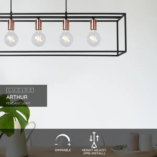 Lucide 08424/05/30 - Závesné svietidlo ARTHUR 5xE27/60W/230V