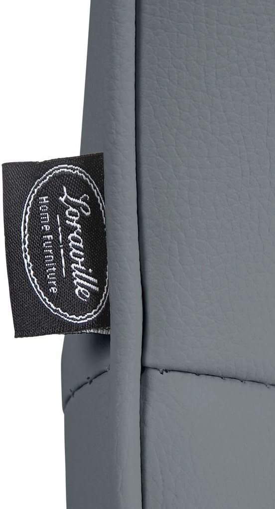 Design-Shop 2x Barová stolička Vonore - koženka, chróm rám - Sivá