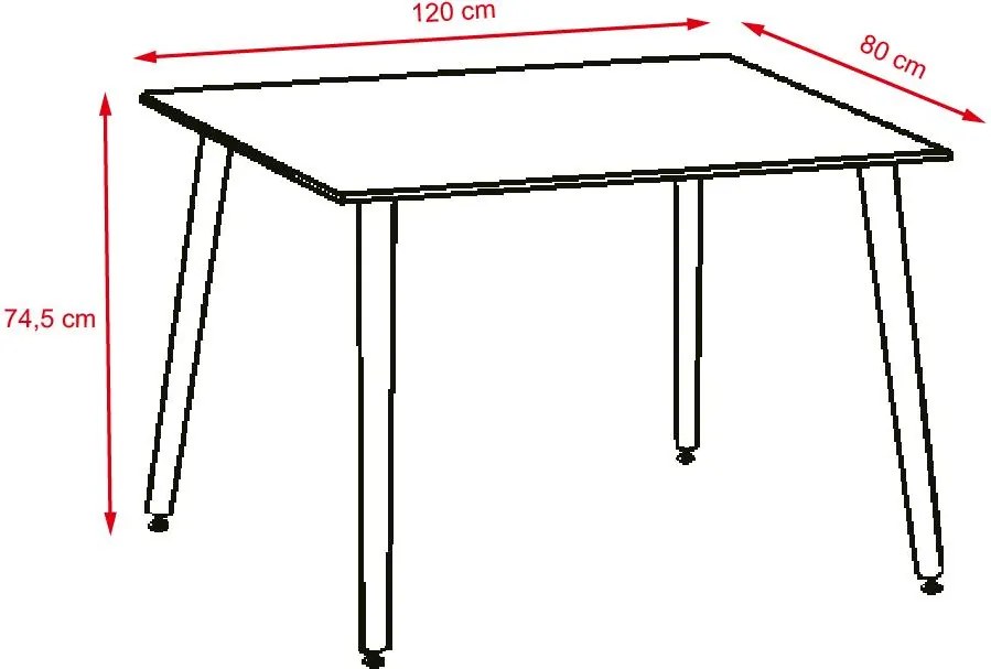Set jedálenského nábytku stôl Catini TABERG + 4ks stolička biela 2024