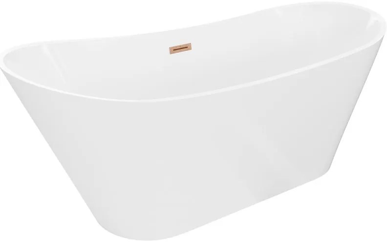 Mexen Dora, voľne stojaca vaňa 170 x 75 cm, biela, medený matný prepad, 52071707500-65