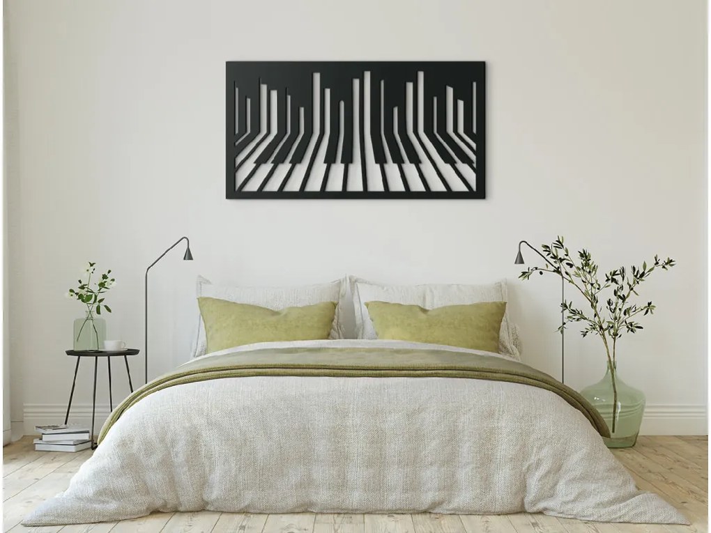 drevko Drevený obraz Klavír Rozmer obrazu: 23,5 x 44,5 cm, Farba dekorácie: Čierna
