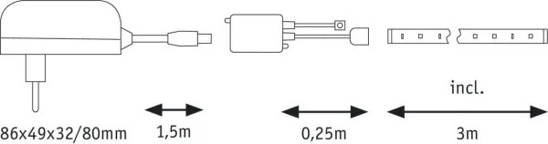 Paulmann 70481 - LED RGBW/9,6W Stmievateľný pásik DIGITAL 3 m 230V + DO