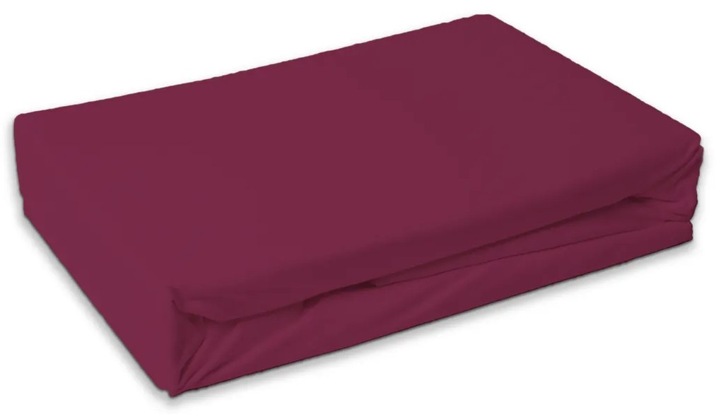 Jersey prestieradlo vínová, 90 x 200 cm