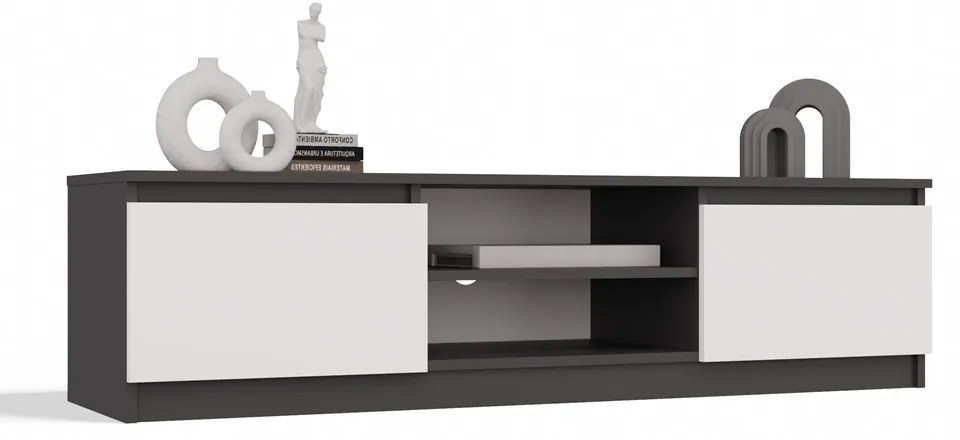 TV skrinka Musecalo 140 (antracit + biela). Akcia -23%. Vlastná spoľahlivá doprava až k Vám domov. 1132503