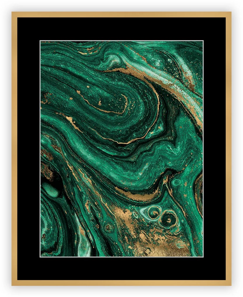 Obraz Abstract Green&Gold II 40 x 50cm