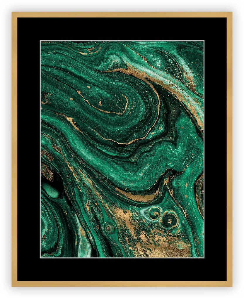 Obraz Abstract Green&amp;Gold II 40 x 50cm