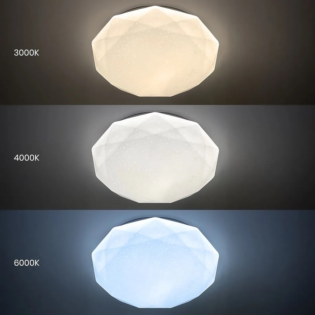 Stropné LED svietidlo Hex, 1x LED 72w, 3000-6000k, (fi 50 cm), w, s ovládačom