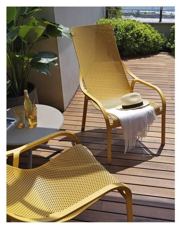 NET LOUNGE záhradné kreslo s podrúčkami antracite