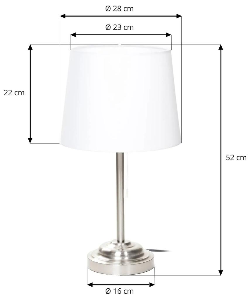 Lindby Alomira stolová lampa, 52 cm, nikel