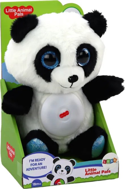 LEAN Toys Medvedík panda uspávačka s lampičkou a uspávankami plyšový 30 cm