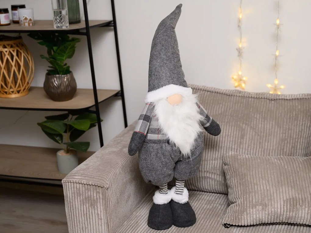 Dekoratívny trpaslík GNOME 90 cm, sivý