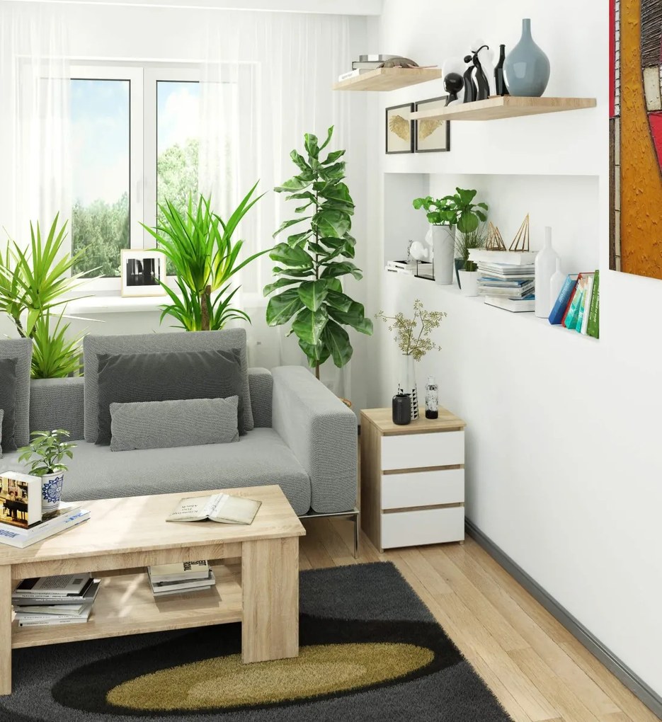 Komoda CL3 40 cm dub sonoma/biela
