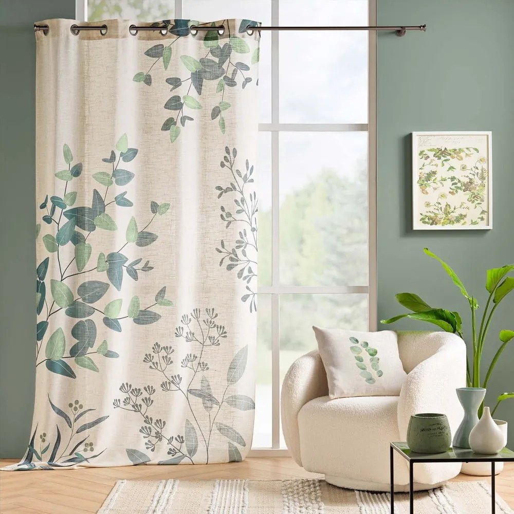 Zelený/béžový záves 140x260 cm Botanica – douceur d'intérieur