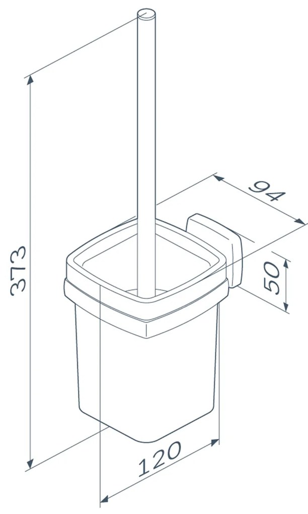 Toaletná kefa AM.PM Gem AGA33422 nástenná, čierna