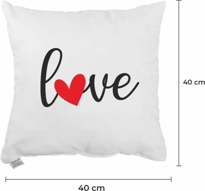 Dekoratívny vankúš Love 40x40 cm EMI