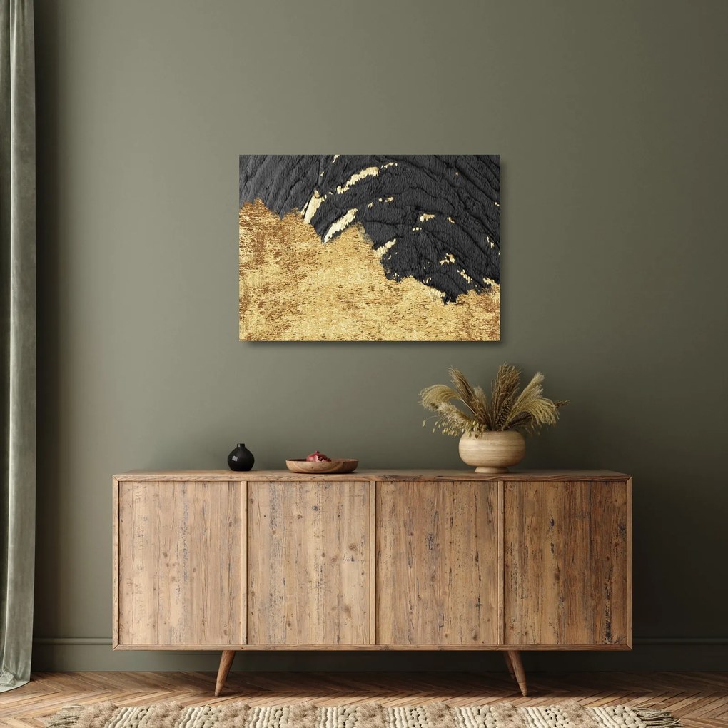 Sklenený obraz - Zlatá štruktúra N⁰1 (70x50 cm)