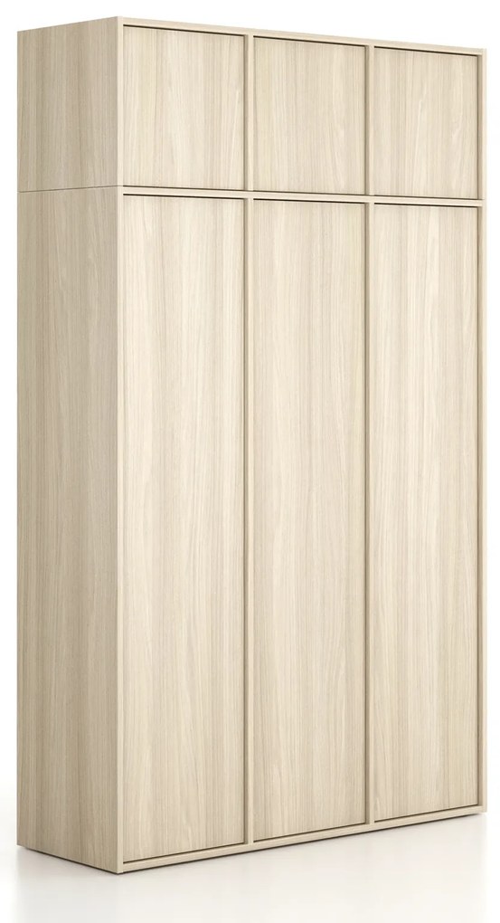 Nadstavba pre skrine FRAME, 3x dvere, 1299 x 450 x 427 mm, PUSH-lock, dub prírodný