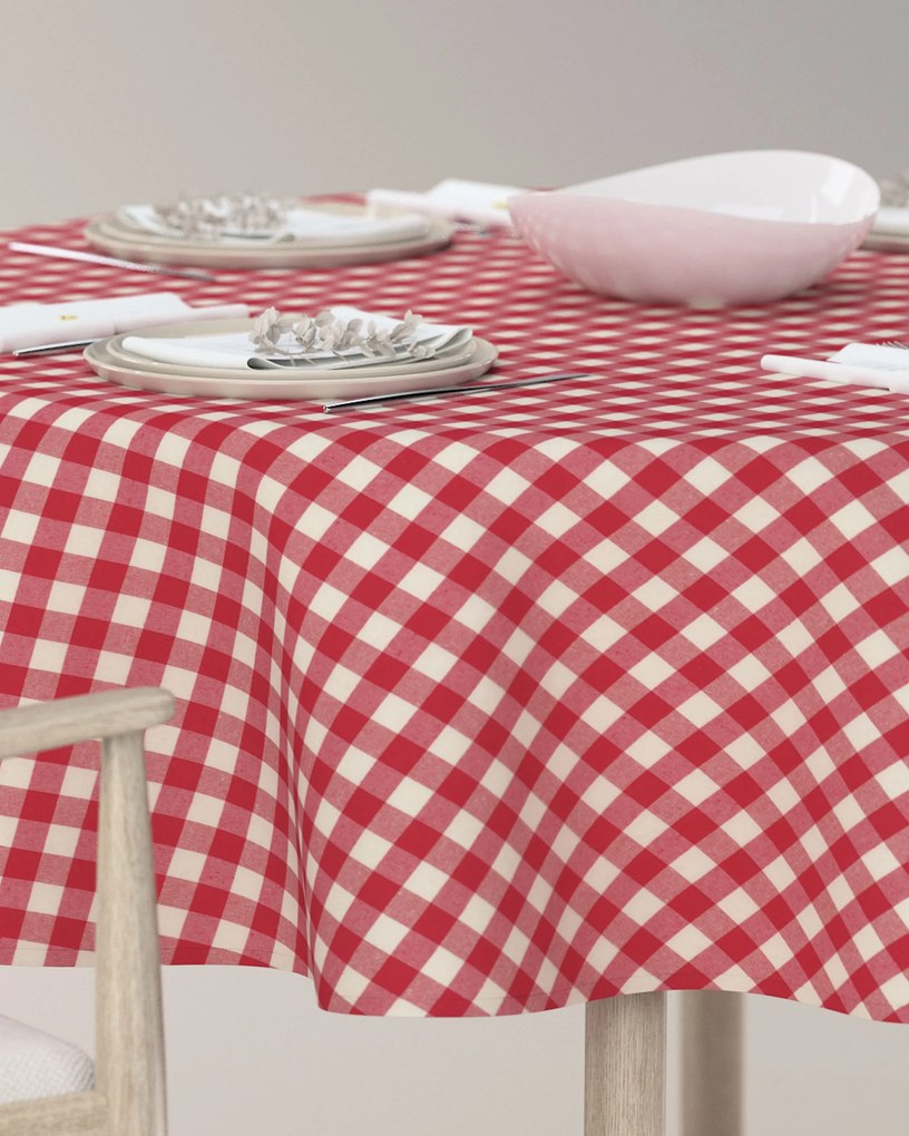 Obrus okrúhly farba produktu červená látka vzorované