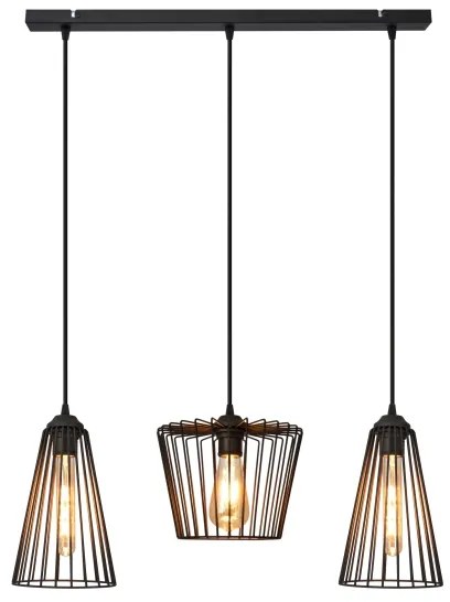 Luster na lanku TORRI 3xE27/15W/230V čierna