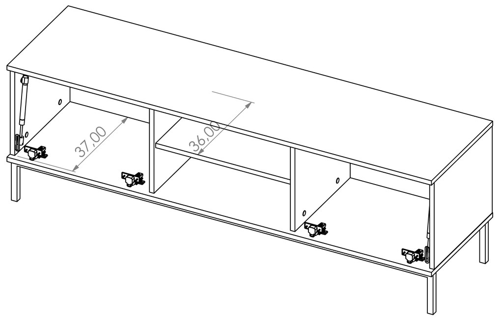 Tv stolík Quebec 2D (čierna matná). Akcia -20%. Vlastná spoľahlivá doprava až k Vám domov. 1051875
