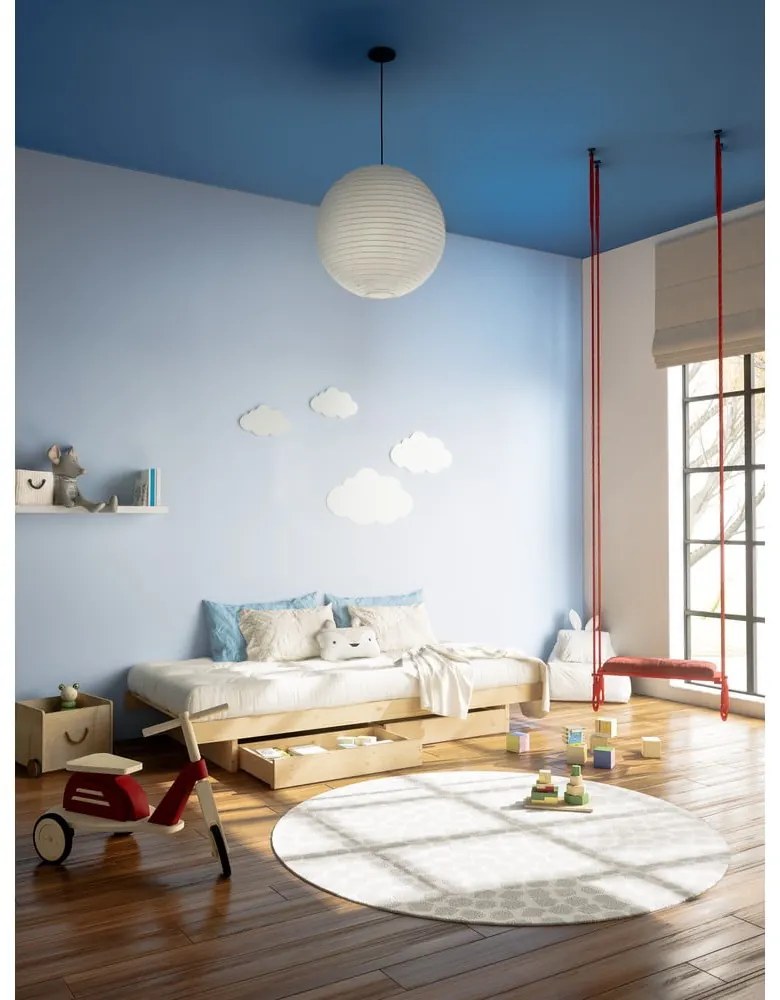 Dvojlôžková posteľ z borovicového dreva s úložným priestorom s roštom 160x200 cm v prírodnej farbe Kanso – Karup Design