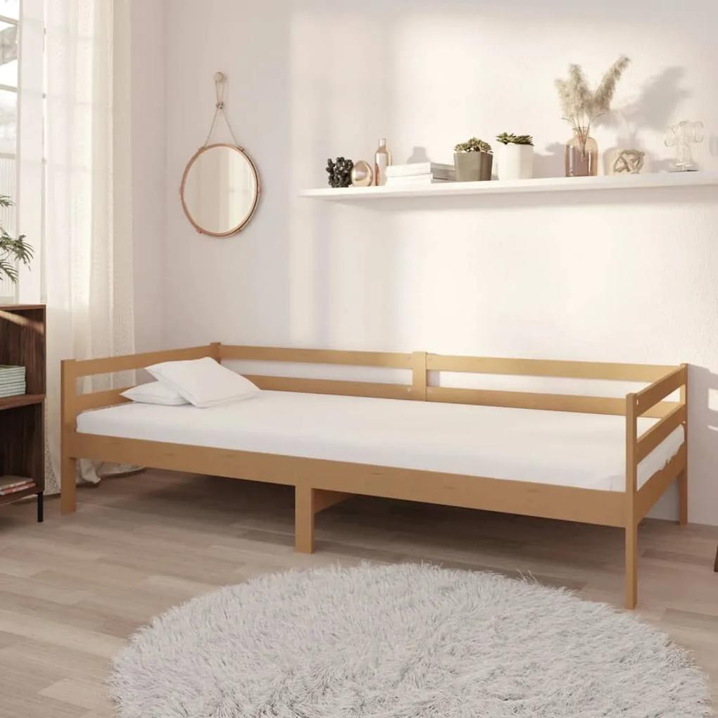 Denná posteľ medovo-hnedý borovicový masív 90x200 cm