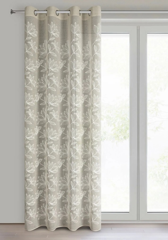 ZÁVES NA KRÚŽKOCH SUZI 140X250 CM KVETY