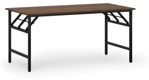 Konferenčný stôl FAST READY s čiernou podnožou, 1600 x 800 x 750 mm, orech