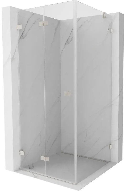 Mexen Lunar-F, skladací sprchový kút ľavý 80 x 70 cm, 8mm číre sklo, oceľový profil, 836-080-070-97-00-L