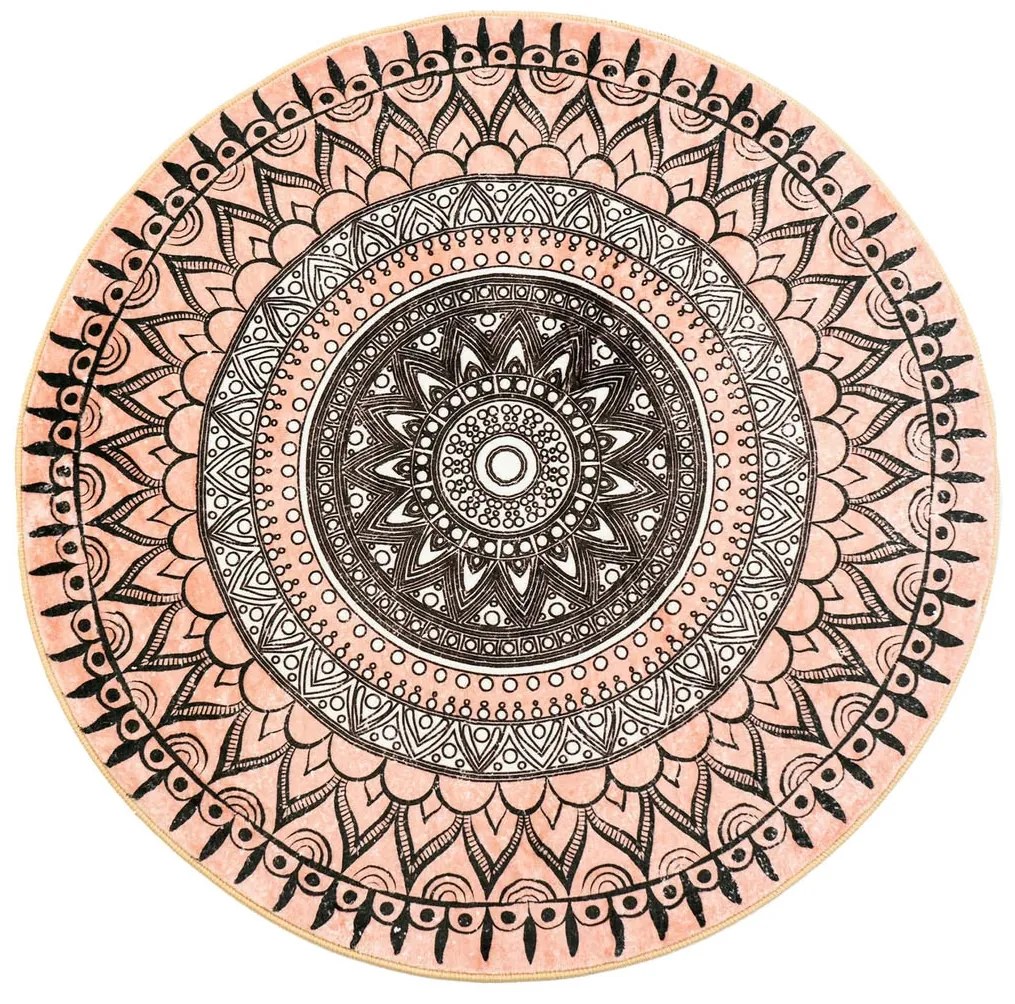 Okrúhly vzorovaný koberec Aztek Rozmer: 90 cm