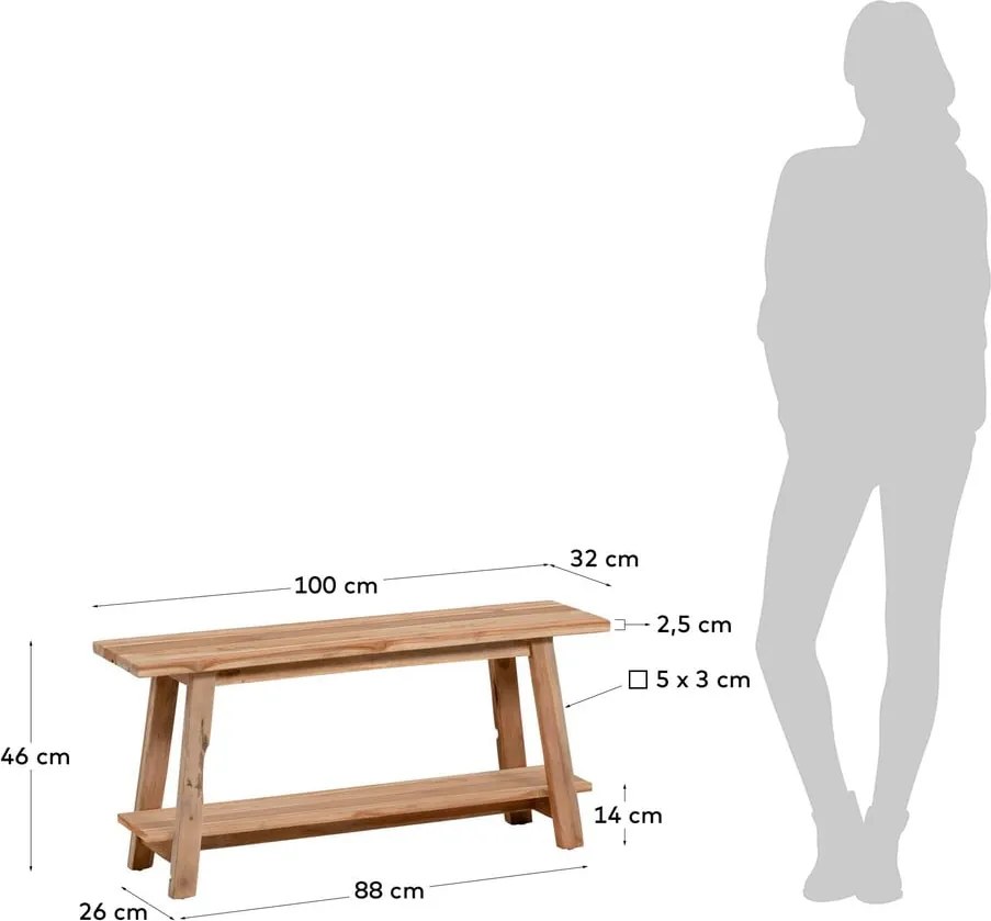 Záhradná lavica z týkového dreva Kave Home Safara