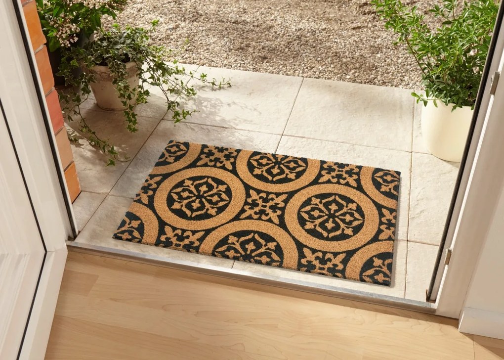 Hanse Home, Rohožka Mozaika 105568 - na von aj na doma, 45x75, hnedá, chodba / predsieň