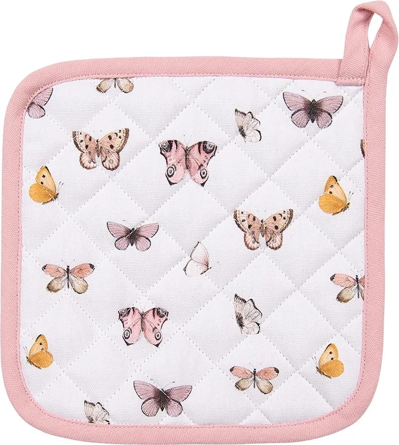Balvnená detská chňapka podložka s motýlikmi Butterfly Paradise - 16*16 cm