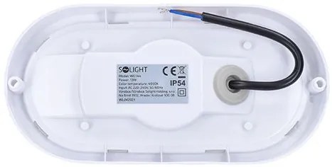 SOLIGHT LED vonkajšie prisadené svietidlo 13W/230V/910Lm/4000K/120°/IP54, oválne biele