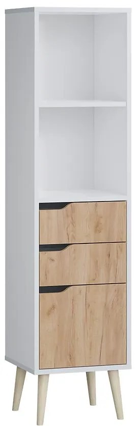 Regál Agnar  2s1d D.Craft Zlatý+Biely