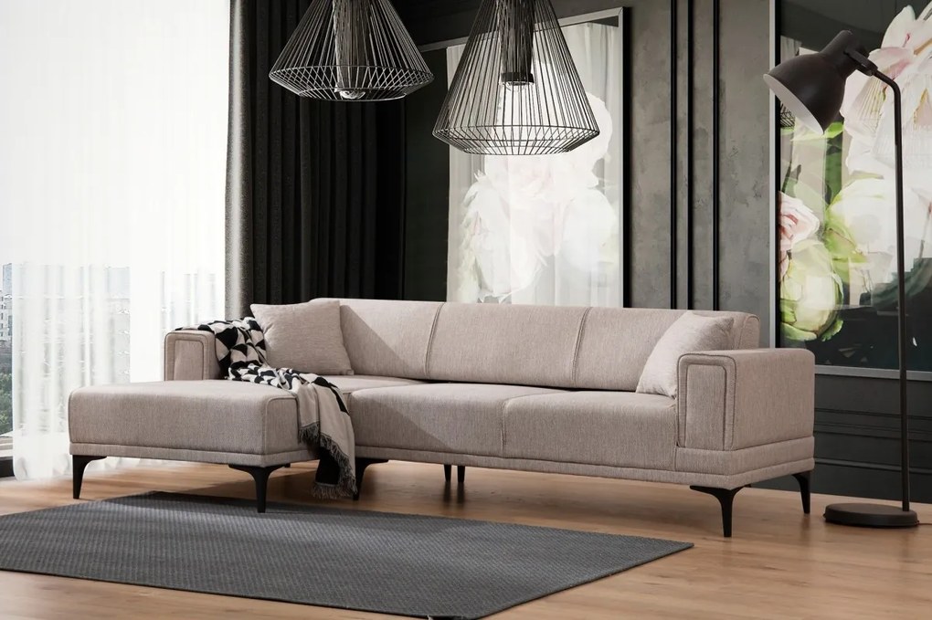 Rohová sedacia súprava Horizon 250 cm svetlohnedá ľavá
