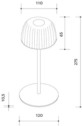 LED Stmievateľná vonkajšia nabíjacia stolná lampa VIVIEN LED/3W/5V 2700K IP54 čierna
