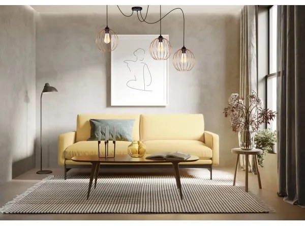 Luster na lanku MATT 3xE27/60W/230V pavúk čierna/medená