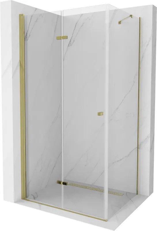 Mexen Lima sprchovací kút 80x70 cm, priehľadná, zlatá, 856-080-070-50-00