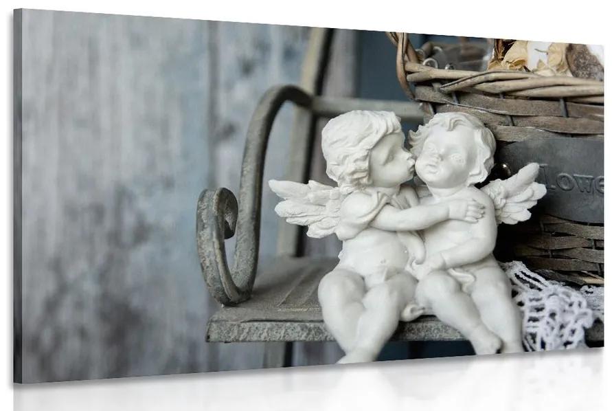 Obraz sošky anjelikov na lavičke Varianta: 90x60