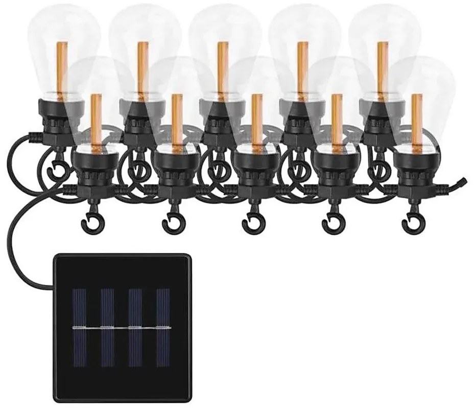 LED solárny dekoračný reťaz 10xLED/0,6W/1,2V 4,5m IP44 800 mAh